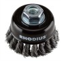 CEPILLO RHODIUS TAZA ACERO TRENZADO GRIS Ø65mm M-14  ref. 353009