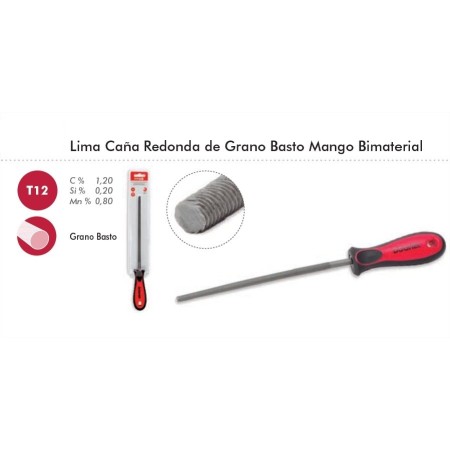 LIMA REDONDA BASTA 08"x200mm. CON MANGO DOGHER ref. 806B-200