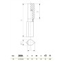 PERNIO PERFIL GOTA CON RODAMIENTO ESTEBRO DE 16x120mm ref. 56