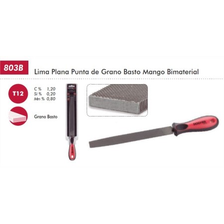 LIMA PLANA BASTA 10"x250mm CON MANGO DOGHER ref. 803B-250