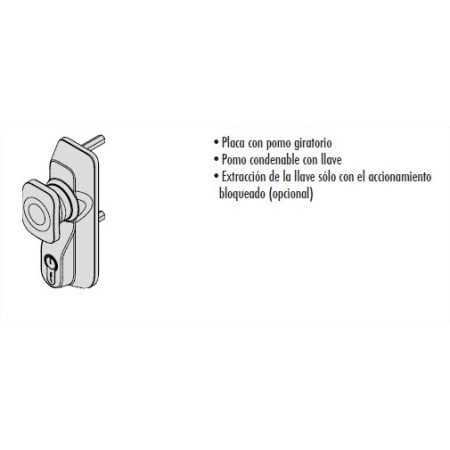 POMO GIRATORIO CON LLAVE PARA ANTIPÁNICO CISA FAST PUSH/TOUCH ref. 07078.69