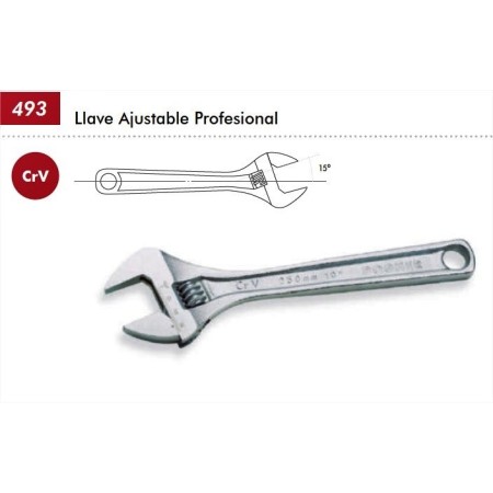 LLAVE AJUSTABLE MOLETA CENTRAL 06"-150mm/24mm DOGHER ref. 493-150