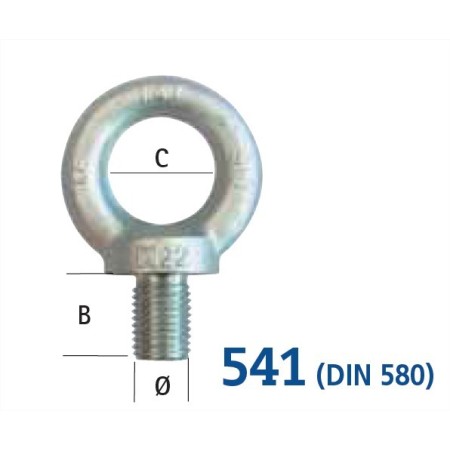CANCAMO ZINCADO MACHO DIN.580 REF.541 DE M-8