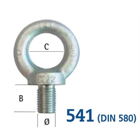 CANCAMO ZINCADO MACHO DIN.580 REF.541 DE M-10