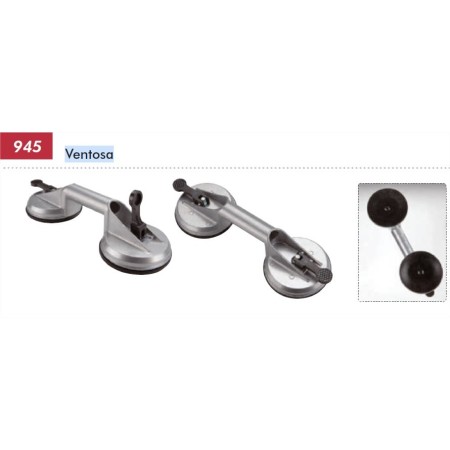 VENTOSA DE ALUMINIO DOGHER DE 2 BASES Ø115mm 100Kg ref. 945-002