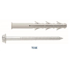 TACO NYLON INDEX TC-6E Ø8x120mm CON TORNILLO HEXAGONAL ref. TC6E08120 (€/100ud)