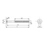 TORNILLO INOXIDABLE ROANDI DE M-8x80 ROSCA A IZQUIERDAS PARA BARANDILLAS DE CABLE ref. 716000605-Iz