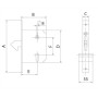CERRADURA DE GANCHO PARA PUERTA CORREDERA DE 30mm CON BOMBILLO  rf.424