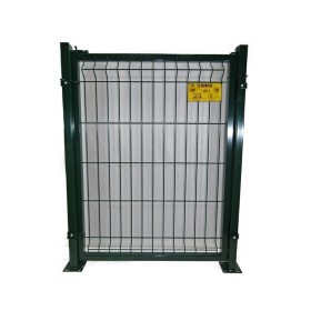 PUERTA METÁLICA PARA CERRAMIENTO DE VALLA PLEGADA 0,8X1,2 METROS LACADA VERDE CON PLACAS DE ANCLAJE
