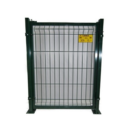 PUERTA METÁLICA PARA CERRAMIENTO DE VALLA PLEGADA 0,8X1,2 METROS LACADA VERDE CON PLACAS DE ANCLAJE