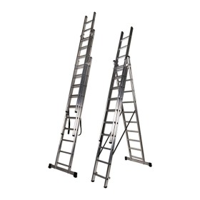 ESCALERA DE ALUMINIO FERRAL DE 3 TRAMOS DE 2m CONVERTIBLE 3x7 PELDAÑOS
