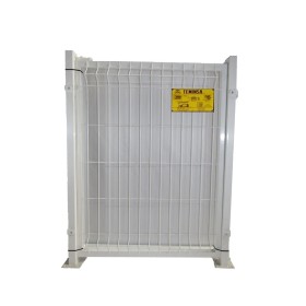 PUERTA METÁLICA PARA CERRAMIENTO DE VALLA PLEGADA 0,80X1,2 METRO LACADA BLANCO CON PLACAS DE ANCLAJE