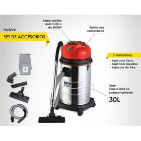 ASPIRADOR STAYER VAC 2030 DE 30Lt Y 1200W PARA SECO Y LÍQUIDOS