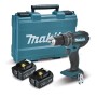 TALADRO ATORNILLADOR PERCUTOR MAKITA DHP482RME 18V 62Nm 2x4Ah + MALETIN