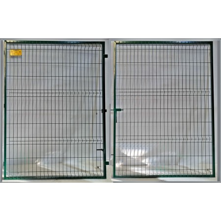 PUERTA METÁLICA PARA VALLA PLEGADA 4 X 2 METROS LACADA VERDE EN 2 HOJAS.