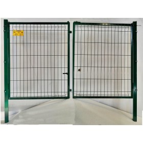 PUERTA METÁLICA DE VALLA PLEGADA 2 X 1 METRO LACADA VERDE EN 2 HOJAS.APERTURA A DERECHAS