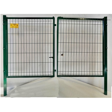 PUERTA METÁLICA DE VALLA PLEGADA 2 X 1 METRO LACADA VERDE EN 2 HOJAS.