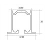 CARRIL DUCASSE DE ALUMINIO U21 CON ALAS DE 3m PARA COLGADERO DN80CF ref. 10100626031