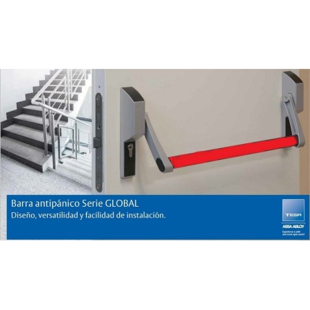 ANTIPÁNICO TESA PARA CERRADURA DE EMBUTIR MODELO GLOBAL GRIS/ROJO ref.GL1E909GR