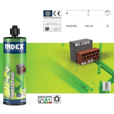 ANCLAJE QUÍMICO INDEX POLYESTER PLUS MO-P+ 410ml ref. MOP410