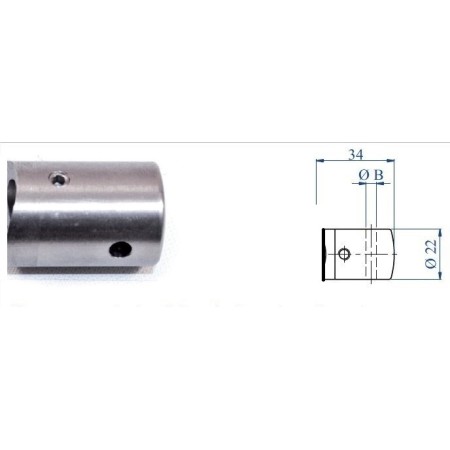 SUJETACABLE INOXIDABLE PARA CABLE Ø5mm PLANO PASANTE ref. ESF053