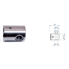 SUJETACABLE INOXIDABLE PARA CABLE Ø5mm PLANO IZQUIERDO ref. EST053SX
