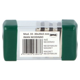 IMÁN DE NEODIMIO RECTANGULAR DE 30x20x5mm (5uds) ref.23987