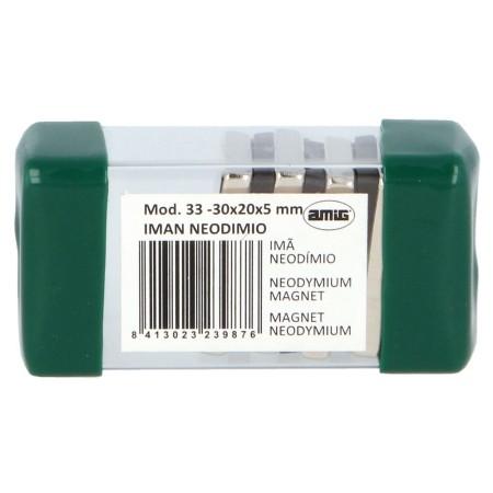 IMÁN DE NEODIMIO RECTANGULAR DE 30x20x5mm (5uds) ref.23987