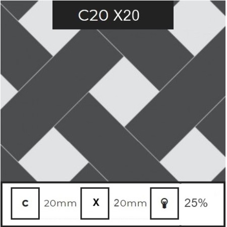 CHAPA PERFORADA DIAGONAL TRENZADA CUADRADO DE 20X20 MMS ESPESOR 1,5 MM DE 2000X1000