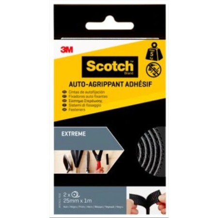 CINTA REPOSICIONABLE VELCRO SCOTCH EXTREME DE 25mmX1m COLO NEGRO