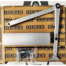 CIERRAPUERTAS GEZE TS2000V DE BRAZO RETENEDOR EN COLOR PLATA