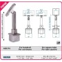 SOPORTE DE PASAMANOS REGULABLE DE 40x40mm CON RÓTULA Y CUNA PARA TUBO DE Ø42mm