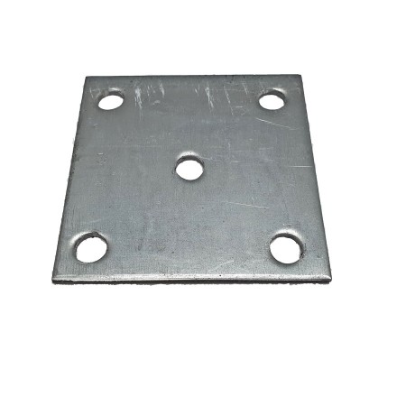 PLACA DE ANCLAJE DE 150X150X5 CON 5 TALADROS DECAPADA