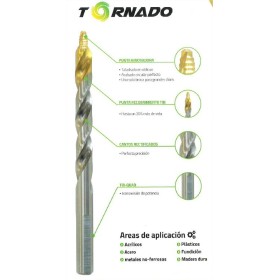 BROCA TORNADO DIN 338 Tin MANGO TRI-QUAD Ø4mm
