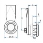 CERRADURA AGA DE 1/4 DE VUELTA DE CUADRADILLO DE 8mm Y LENGÜETA REFORZADA ref. 497