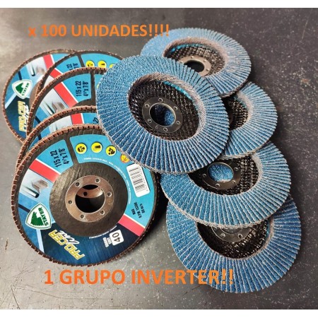 DISCO STAYER LÁMINAS PRO-CER Ø125 gr. 40 (100uds) + INVERTER STAYER MINIPRO 100