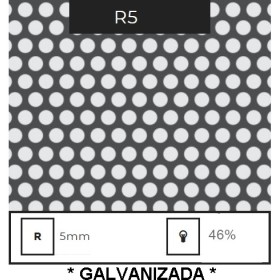 CHAPA PERFORARA AGUJERO REDONDO DE 5 MM, ESPESOR 1,5 MM  DE 3000X1500 *GALVANIZADA*