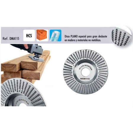 DISCO DESBASTE PARA MADERA BLUE-MASTER PLANO Ø115 ref. DMA115