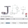 SOPORTE INOXIDABLE  PARA UN SEGUNDO PASAMANOS PARA TUBO Ø42,4mm FIJO ref. E4587