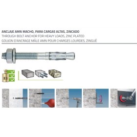 TACO ACERO MAREFIX CON TUERCA M-10x90mm (CAJA 100uds) AMN10090