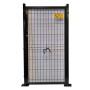 PUERTA METÁLICA PARA CERRAMIENTO DE VALLA PLEGADA 0,80 X1,5 METRO LACADA NEGRO CON PLACAS DE ANCLAJE