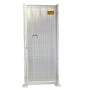 PUERTA METÁLICA PARA CERRAMIENTO DE VALLA PLEGADA 0,80X2 METROS LACADA BLANCO CON PLACAS DE ANCLAJE