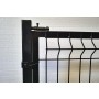 PUERTA METÁLICA PARA CERRAMIENTO DE VALLA PLEGADA 0,80 X 1 METRO EN NEGRO CON PLACAS DE ANCLAJE