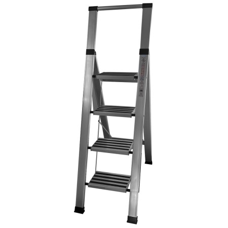 ESCALERA ALUMINIO DOMÉSTICA RUBIK EXTRAPLANA DE 4 PELDAÑOS