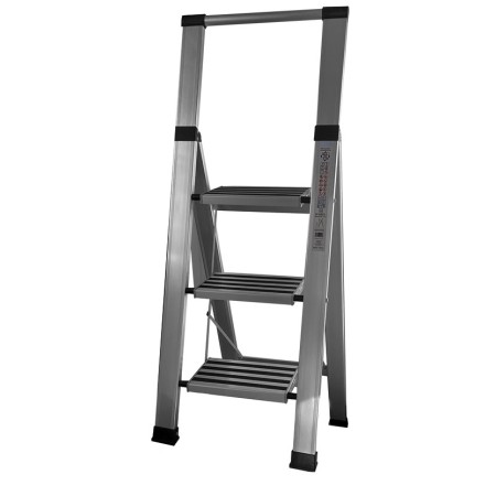 ESCALERA ALUMINIO DOMÉSTICA RUBIK EXTRAPLANA DE 3 PELDAÑOS