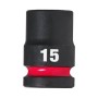 LLAVE VASO IMPACTO MILWAUKEE CORTA 1/2" 15mm ref. 4932480309