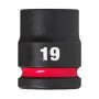 LLAVE VASO IMPACTO MILWAUKEE CORTA 1/2" 19mm ref. 4932480313
