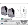 PINZA HUECA REDONDEADA PARA SUJECCION DE VIDRIO EN ACERO INOXIDABLE ref. E0083