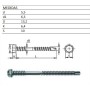 TORNILLO BROCA CABEZA HEXAGONAL PARA SANDWICH Nº3 Ø5.5/6.3x98mm +  P-16 (€/100uds)