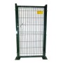 PUERTA METÁLICA PARA CERRAMIENTO DE VALLA PLEGADA 1,00 X1,50 METROS VERDE CON PLACAS DE ANCLAJE